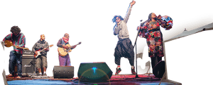 Energetic_ Band_ Performance_on_ Stage PNG with transparent background