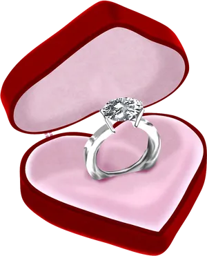 Engagement Ringin Red Velvet Box PNG Image