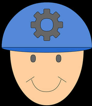 Engineer Emojiwith Hard Hatand Gear PNG with transparent background