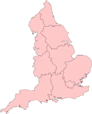 England Administrative Division Map PNG Image