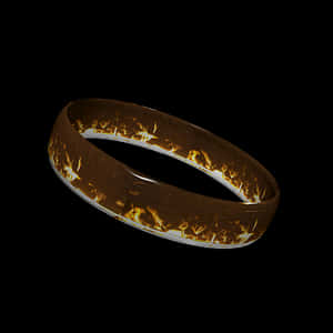 Engraved Golden Ringwith Script PNG image with transparent background