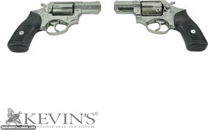 Engraved Silver Revolvers Kevins Logo PNG Image