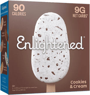 Enlightened Ice Cream Bars Cookies And Cream, HD Png Download PNG image with transparent background