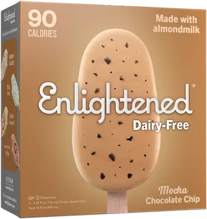 Enlightened Mocha Chocolate Chip Dairy Free Ice Cream Bar PNG Image