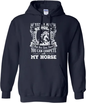 Equestrian Humor Hoodie Design PNG Image