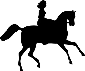 Equestrian Silhouette Profile PNG Image