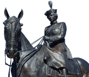 Equestrian Statue Queenon Horseback PNG image with transparent background