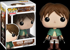 Eren Jaeger Funko Pop Figure PNG image with transparent background