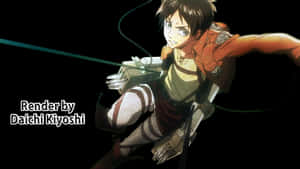 Eren Yeager Attackon Titan Action Pose PNG image with transparent background