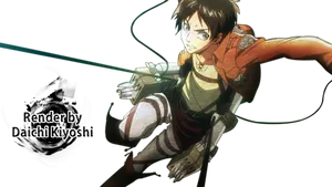 Eren Yeager Attackon Titan Action Pose PNG Image