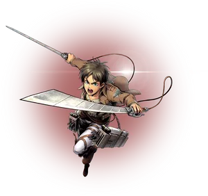 Eren Yeager Attackon Titan Action Pose PNG Image