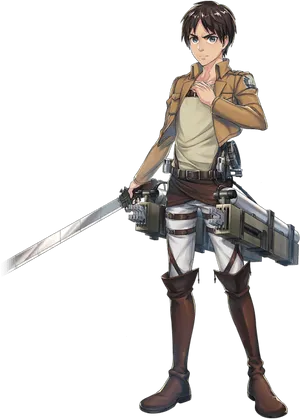 Eren Yeager Attackon Titan Character PNG Image