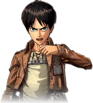 Eren Yeager Attackon Titan Character PNG Image