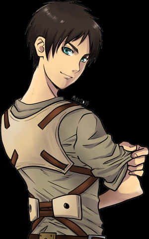 Eren Yeager Attackon Titan Illustration PNG image with transparent background