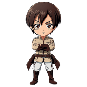 Eren Yeager Chibi Version PNG 32 PNG image with transparent background