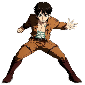 Eren Yeager Fighting Stance PNG mtj PNG image with transparent background