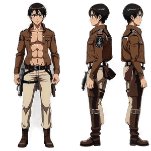 Eren Yeager Full Body Shot PNG cak PNG image with transparent background