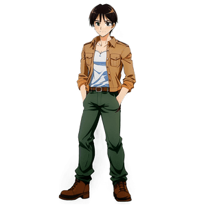 Eren Yeager in Casual Clothes PNG 3 PNG image with transparent background