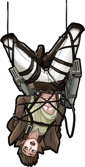 Eren Yeager Upside Down PNG Image