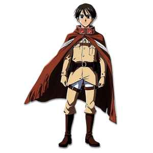 Eren Yeager with Scout Regiment Cape PNG bbl PNG image with transparent background