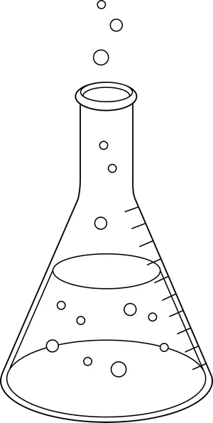 Erlenmeyer Flask Line Art PNG Image