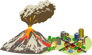 Erupting Near The City - Volcano After Eruption Clipart, HD Png Download PNG image with transparent background