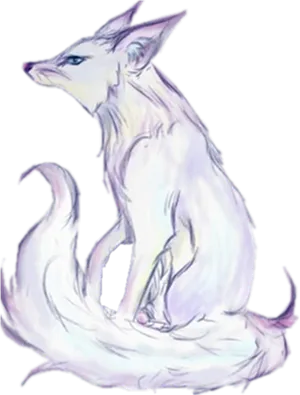 Ethereal Arctic Fox Illustration.png PNG Image