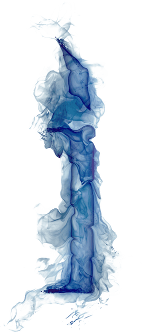 Ethereal Blue Smoke Art PNG image with transparent background