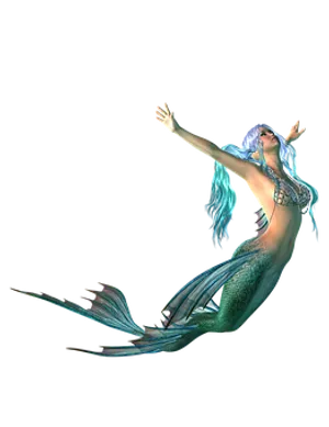 Ethereal Mermaid Reaching Out PNG Image