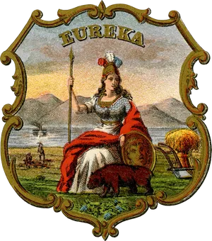 Eureka Vintage Illustration PNG Image