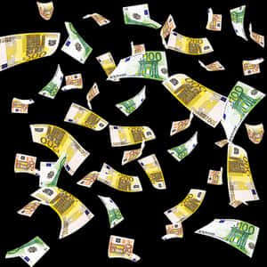 Euro Currency Rain Falling Money PNG image with transparent background