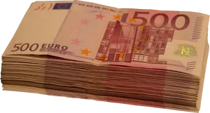 Euro Currency Stack500 Euro Bills PNG Image