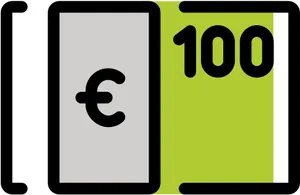 Euro Currency Symbol100 Bill Graphic PNG Image