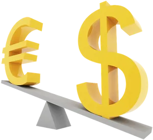 Euro Dollar Balance Scale PNG Image