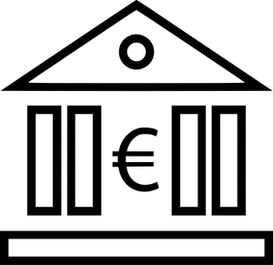 Euro Symbol Bank Icon PNG Image