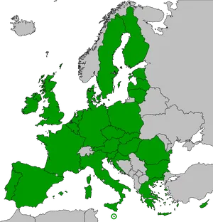 Europe Map Green Countries PNG Image