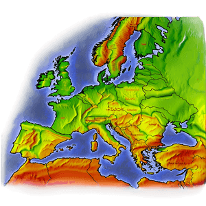 Europe Topographic Map PNG 06112024 PNG image with transparent background