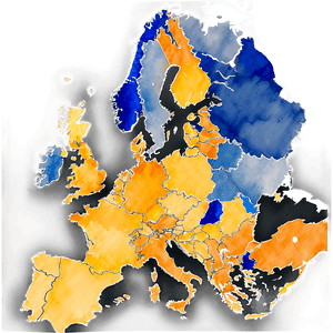 Europe Watercolor Map PNG grx PNG image with transparent background