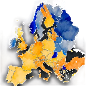 Europe Watercolor Map Png Grx PNG Image