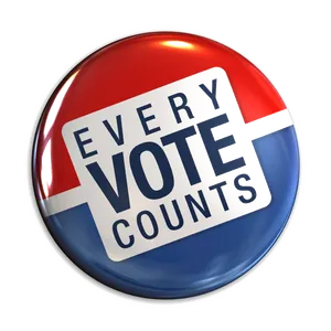 Every Vote Counts Button PNG Image