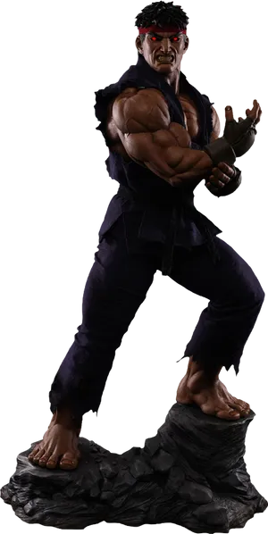 Evil Fighter Statue PNG Image