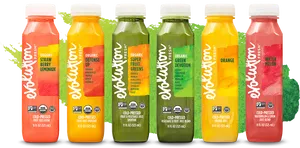 Evolution Fresh Juice Bottles Lineup PNG Image