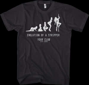 Evolution Stripper Black T Shirt Design PNG image with transparent background