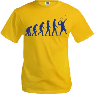 Evolution Tennis Player Yellow Tshirt Design PNG Image