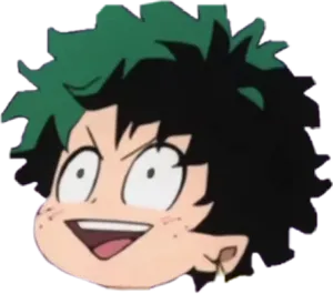 Excited Anime Character Face PNG Image