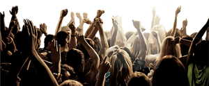 Excited Crowd Cheering Concert PNG image with transparent background