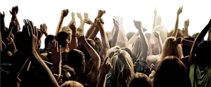 Excited Crowd Cheering Concert PNG Image