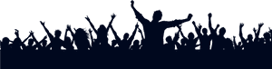 Excited Crowd Silhouette PNG image with transparent background