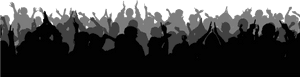 Excited Crowd Silhouette PNG image with transparent background