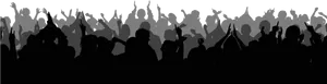 Excited Crowd Silhouette PNG Image